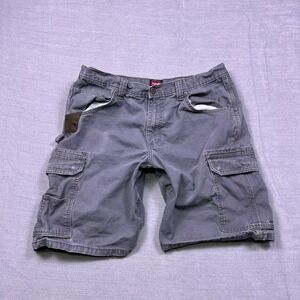 Wrangler Workwear Mens Cargo Shorts‎ Gray Utility Pockets Belt Loops Size 36
